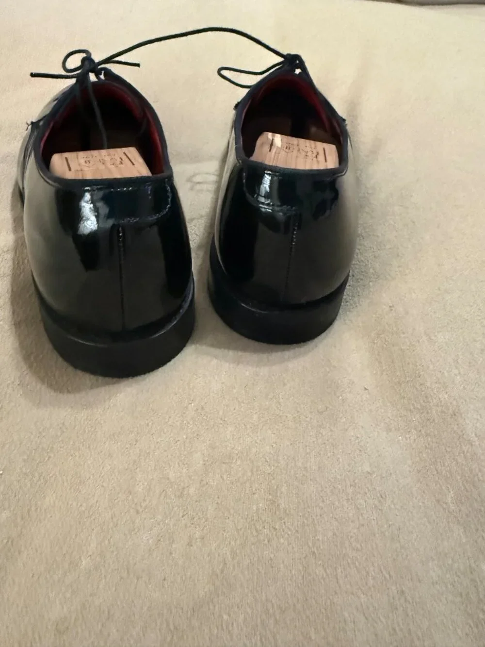 MENS BLACK PATENT LEATHER SHOES SIZE 12